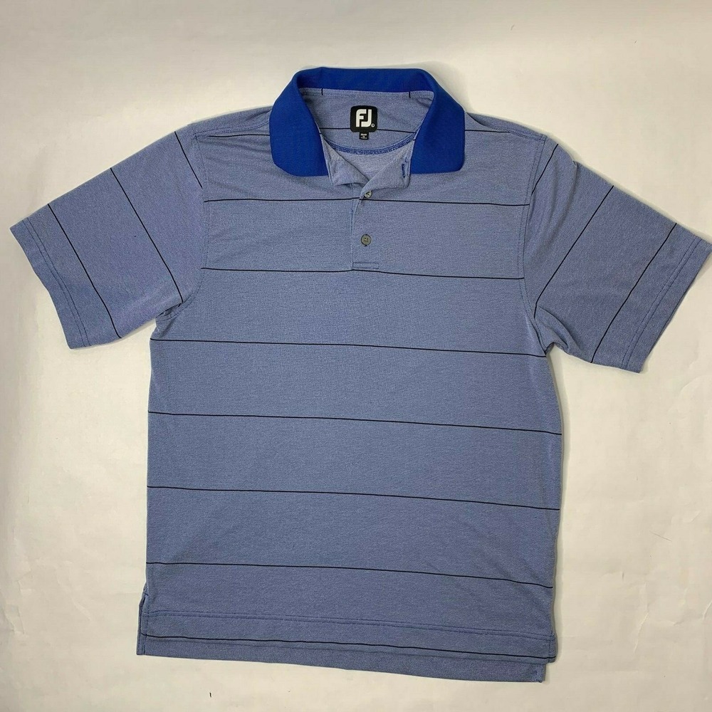 Footjoy Mens‎ Large Blue Striped Short Sleeve Polo Shirt W